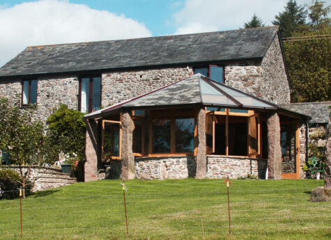 Circular stone clad extension