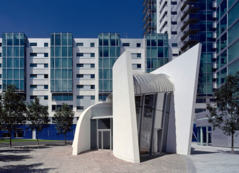 White rendered ICF community building