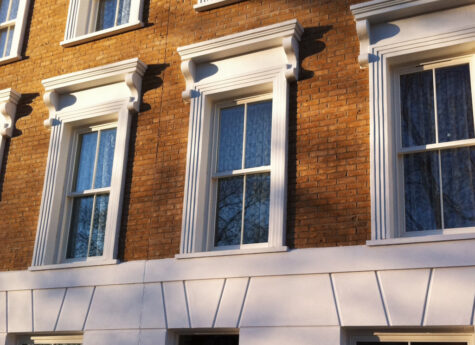 Polystyrene profiles to create ornate window surrounds