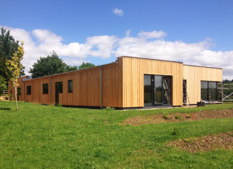 Timber clad modern bungalow built to low energy standards