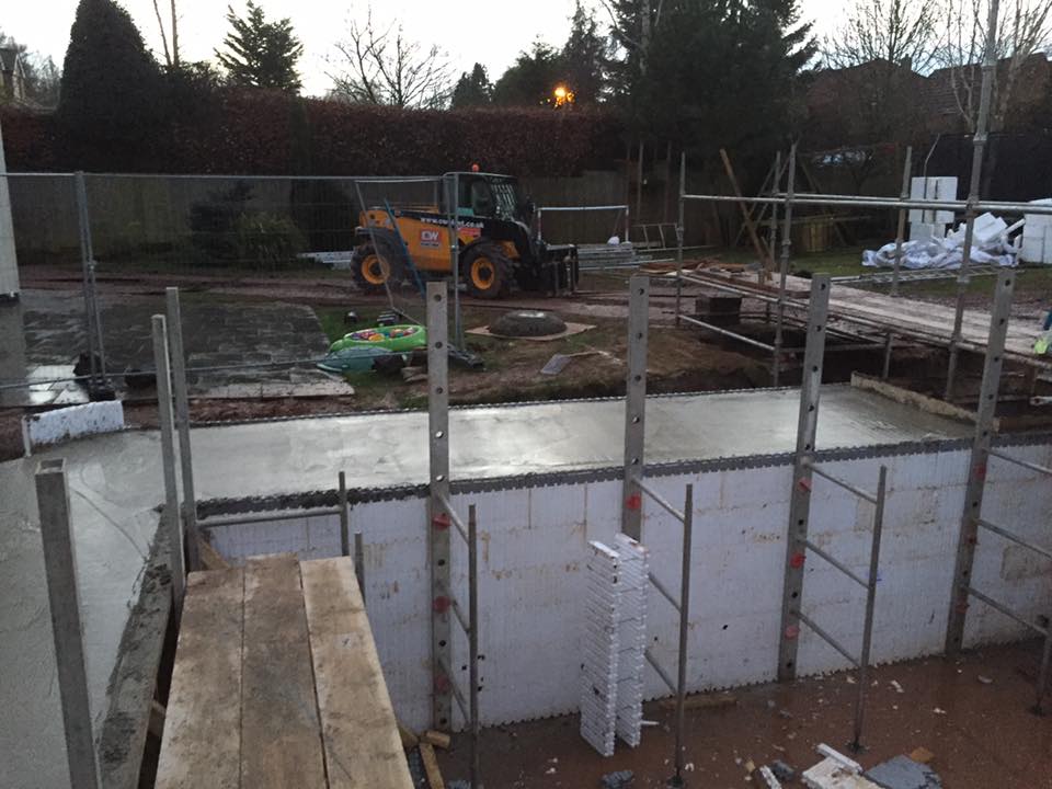 Pool and Pool House in Cheshire - BecoWallform Insulated Concrete Formwork