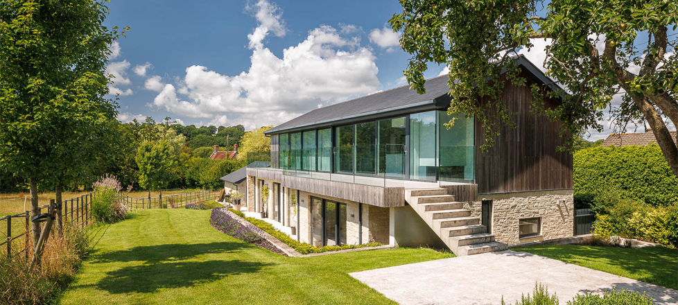 Garden view of finished self build