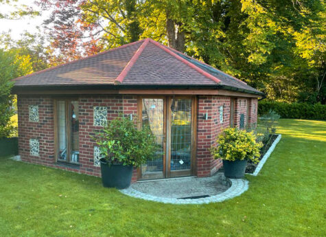 Brick clad ICF garden building