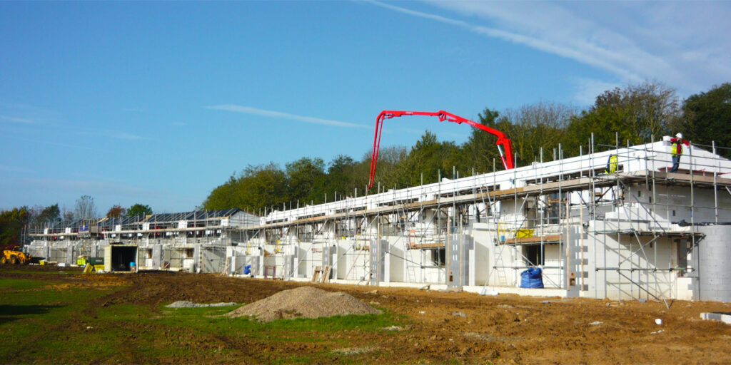 Construction at The Edge in Lincolnshire, a development of 18 passivhaus homes by Gusto Homes